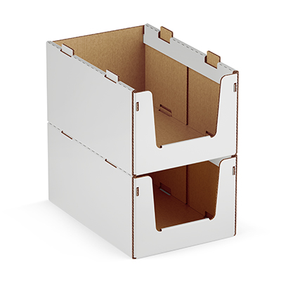 Stapelbox aus Wellpappe - Groß