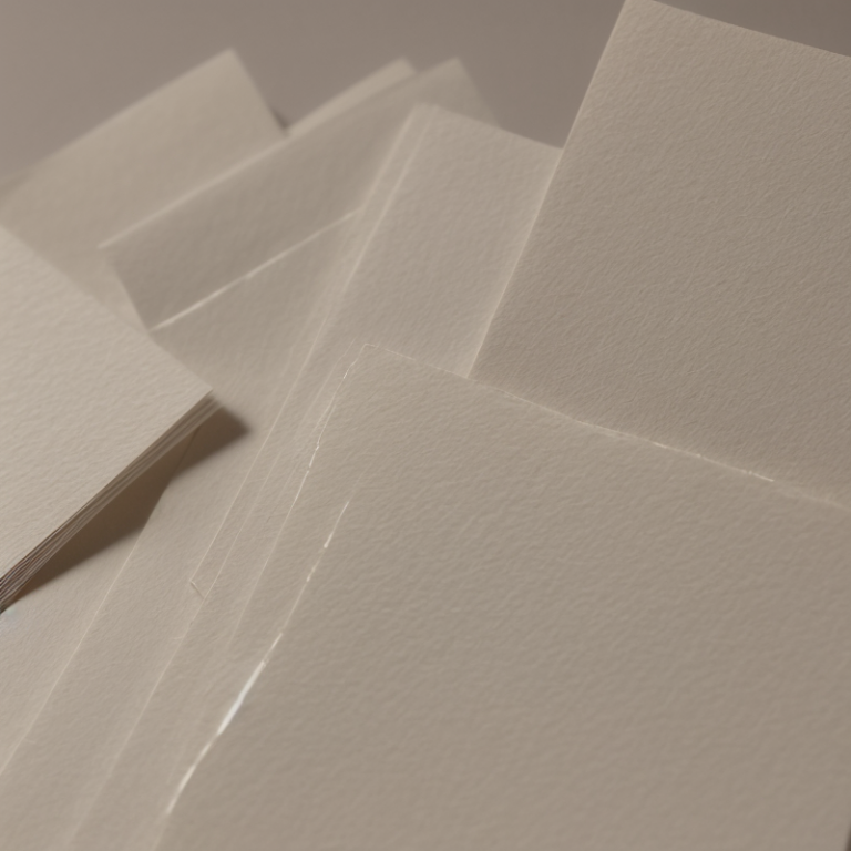 realistic style close up of unprocessed index cards