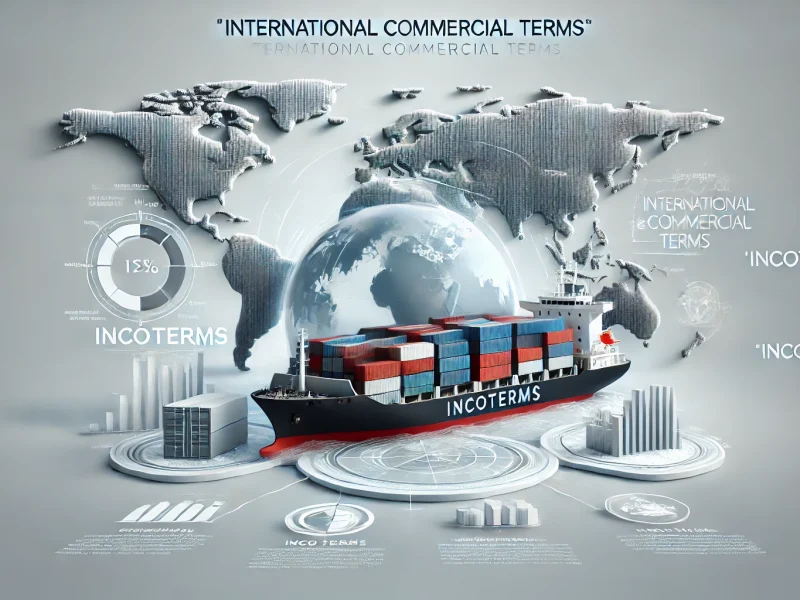 DALL·E 2024-08-27 12.22.58 - A detailed image representing 'Incoterms' (International Commercial Terms), focusing on global trade and shipping. The image should include elements s