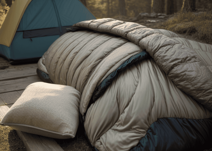 realistic style close up of a sleeping bag
