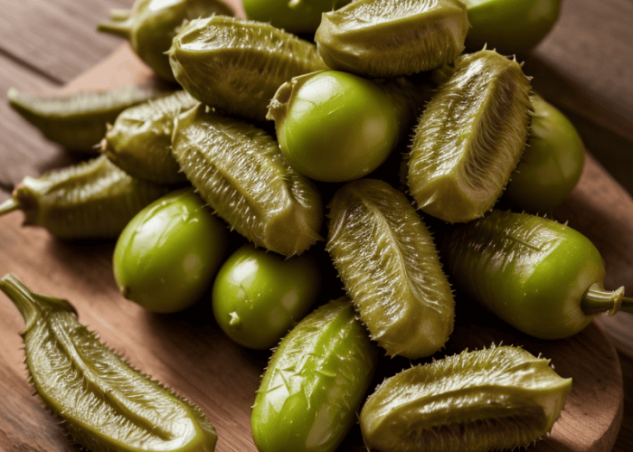 realistic style close up of fresh gherkins on