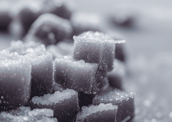 realistic style close up of road salt crystals